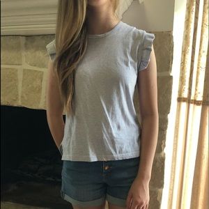 Striped navy and white blouse